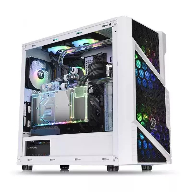 Caixa para PC Thermaltake Commander C31 TG Snow ARGB Edition Midi Tower preto, branco
