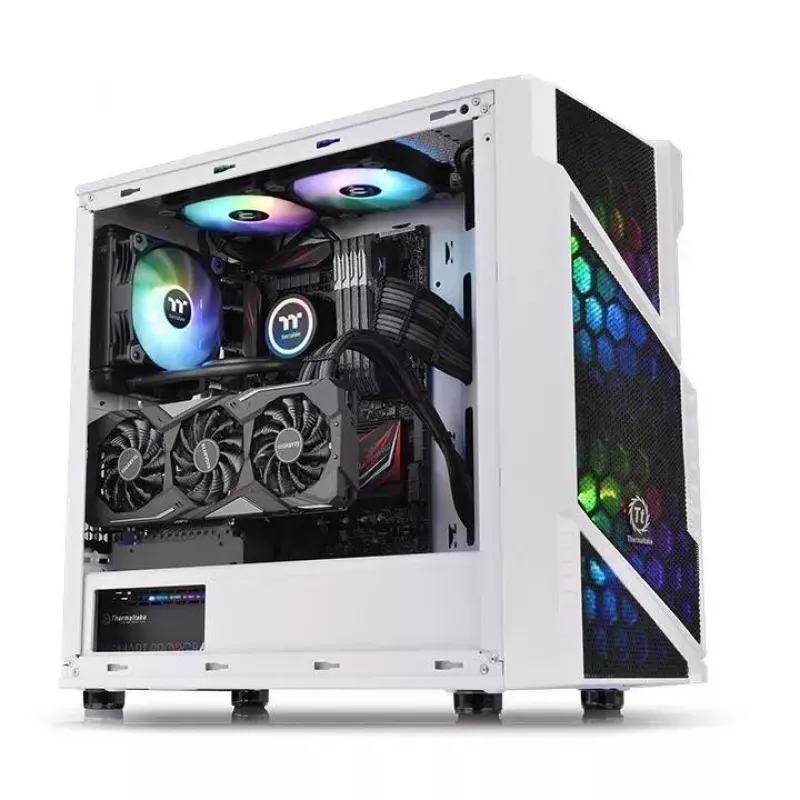 Caixa para PC Thermaltake Commander C31 TG Snow ARGB Edition Midi Tower preto, branco