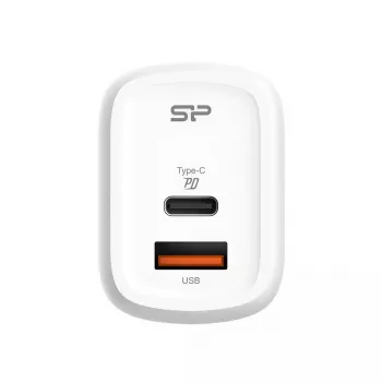 Silicon Power QM25 carregador de parede de 30W com duas portas, USB-C e USB-A, branco (SP30WASYQM252PCW)
