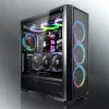 Caixa para PC Midi Tower RAIJINTEK Ponos MS — preto, suporta ventoinhas frontais de 120/140 mm, 1× 120 mm traseira, HDD 3,5 polegadas, SSD 2,5 polegadas, 210×442×485 mm