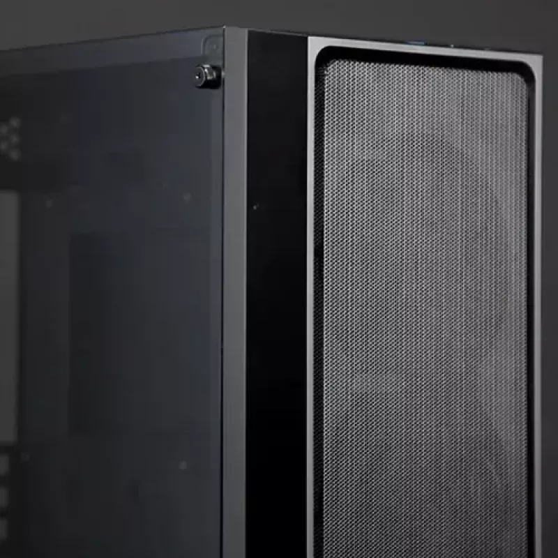 Caixa para PC Midi Tower RAIJINTEK Ponos MS — preto, suporta ventoinhas frontais de 120/140 mm, 1× 120 mm traseira, HDD 3,5 polegadas, SSD 2,5 polegadas, 210×442×485 mm