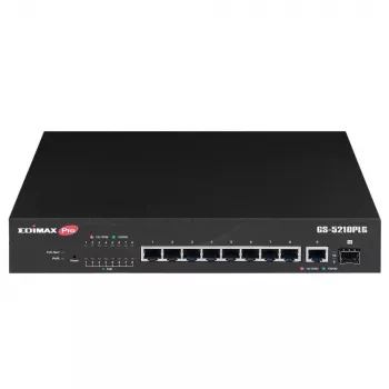 Switch gerido Edimax GS-5210PLG 8 portas Gigabit Ethernet PoE preto