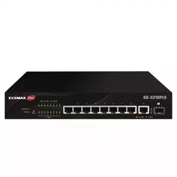 Switch gerido Edimax GS-5210PLG 8 portas Gigabit Ethernet PoE preto
