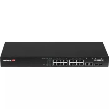 Switch industrial Gigabit EDIMAX IGS-5218PLC — 18 portas Gigabit, 2 combo RJ45/SFP