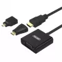 Unitek Y-6355 Adaptador 3 em 1 de Micro/Mini HDMI para VGA + Áudio, preto