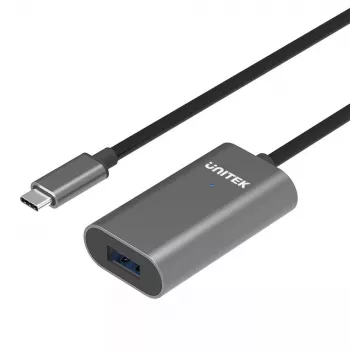 Cabo USB UNITEK U304A USB 3.2 Gen 1 5m USB-C para USB-A Cinzento