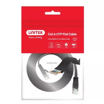 Cabo Ethernet UNITEK Cat 6 UTP RJ45 20 m Preto