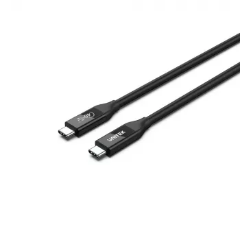 Cabo USB4 Gen 2x2 USB-C Unitek C14100BK-0.8M — 0,8 m, USB-C para USB-C, 40 Gbit/s, preto