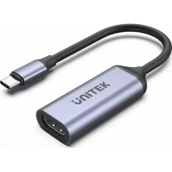 Adaptador USB-C para HDMI Unitek V1416B, cinzento, saída de vídeo de porta única
