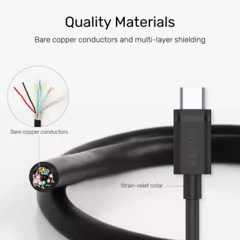 Cabo USB UNITEK C14103BK-1.5M USB 3.2 Gen 1 USB A USB C Preto 1,5m