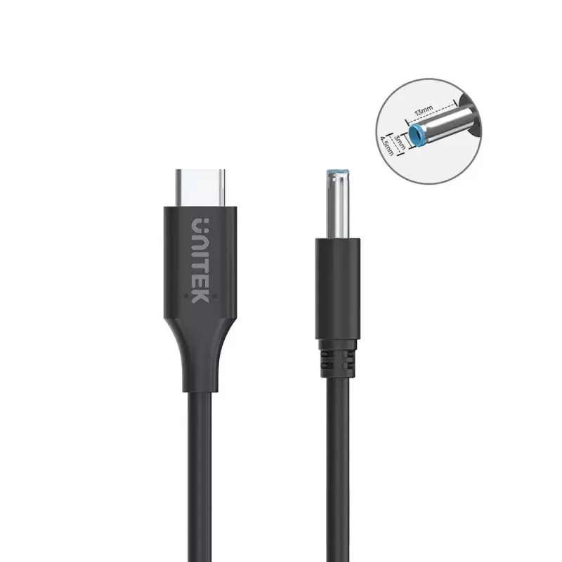 Cabo de alimentação UNITEK C14117BK-1.8M USB C DC 1,8 m 20 V 3,25 A