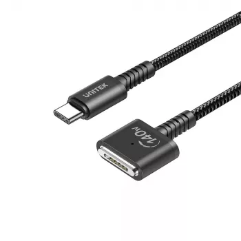 Cabo de alimentação UNITEK C14121BK-1M preto MagSafe 3 USB-C 1m 28V 5A