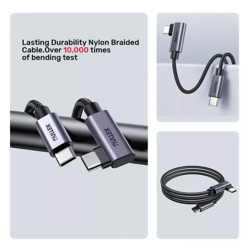 Cabo USB UNITEK C14123BK-1M 1m USB 2.0 preto cinzento