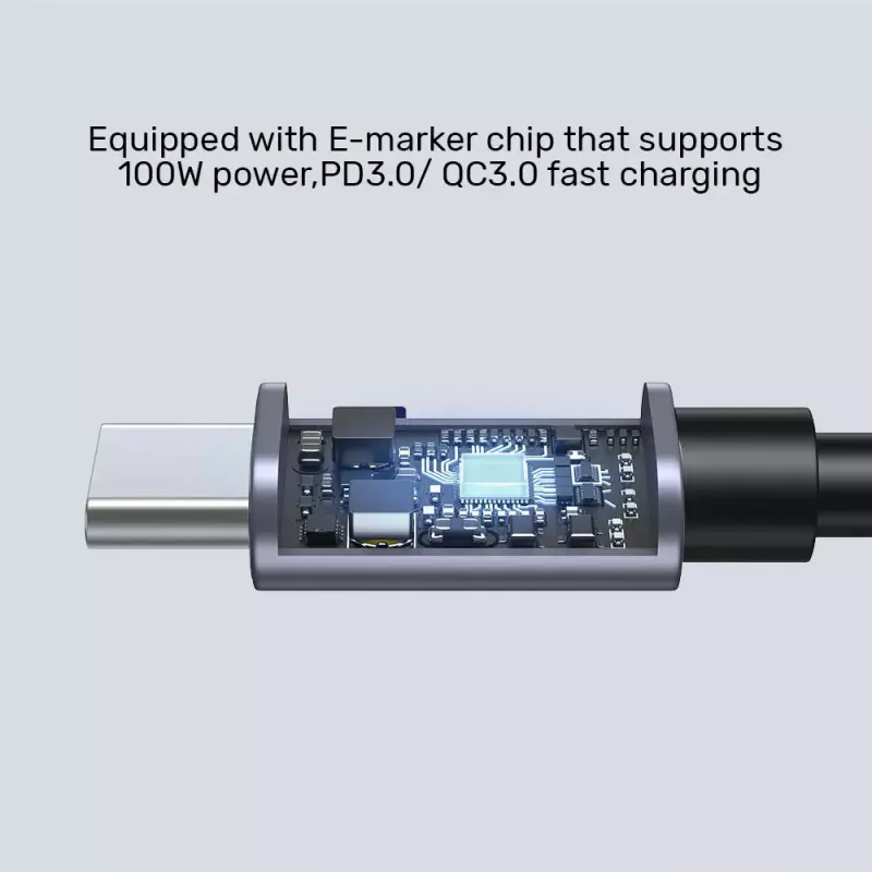 Cabo USB UNITEK C14123BK-3M USB 2.0 USB-C 3m preto cinzento