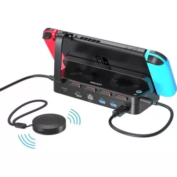 Docking station Unitek para Nintendo Switch com PD 100W, saída HDMI 4K, Ethernet RJ-45 e leitor de cartões SD