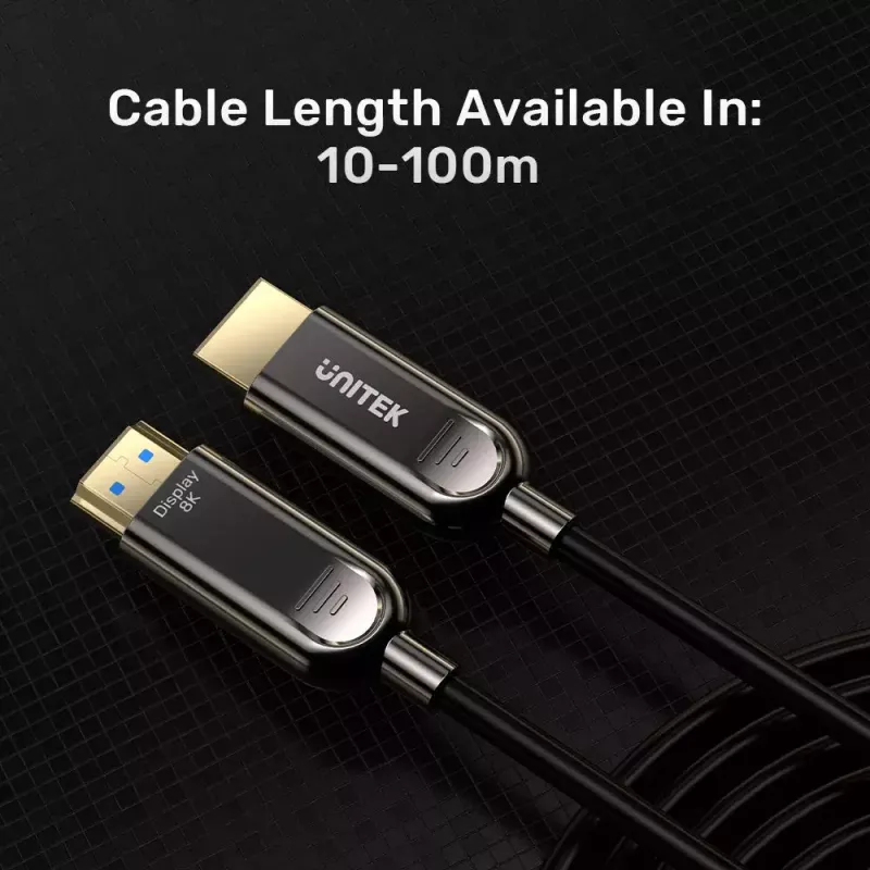 Cabo HDMI UNITEK C11085GY01-40M 40 m 2.1 48 Gbit/s preto