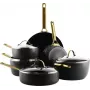 Conjunto de frigideiras GreenPan CC008481-001 — conjunto misto de 6 peças, preto e dourado