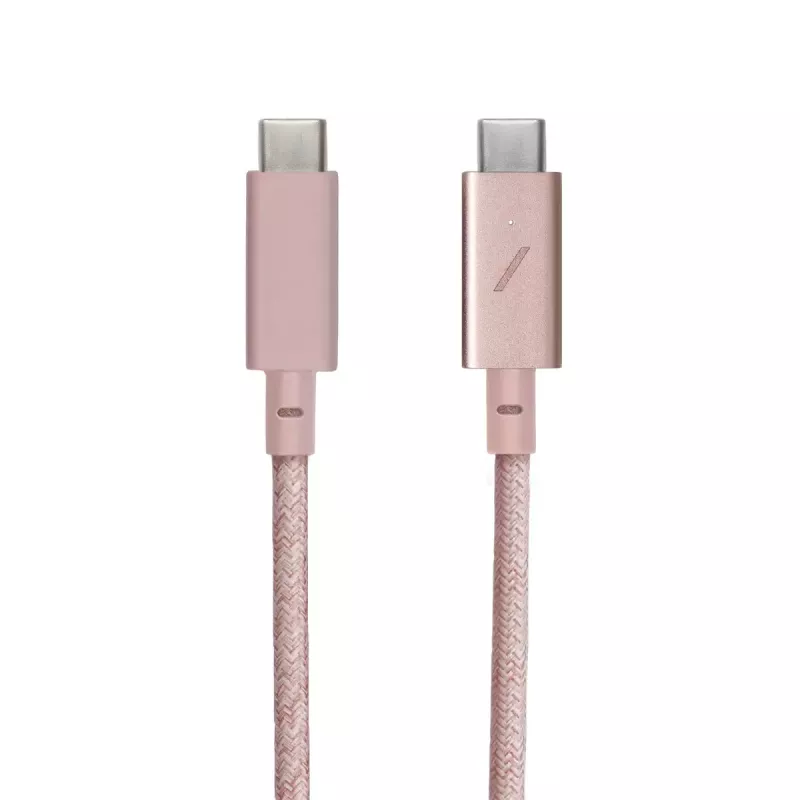 Native Union Belt Cable Pro USB-C para USB-C, 2,4 m, ecrã LED, Rose