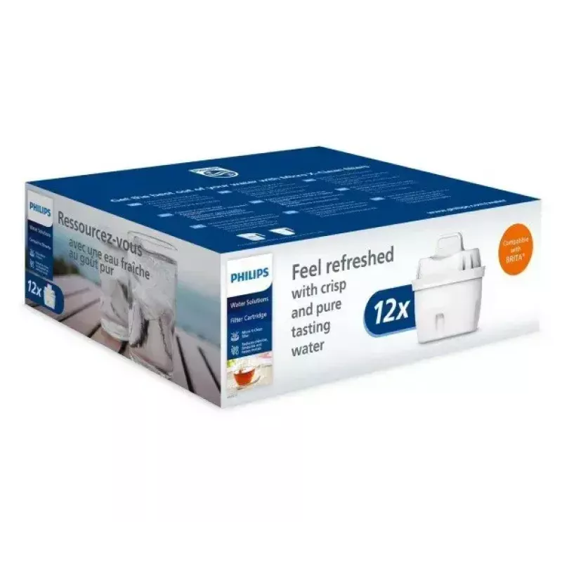 Cartucho de filtro de água Philips AWP213/10 – Micro Xclean de substituição, pack de 12