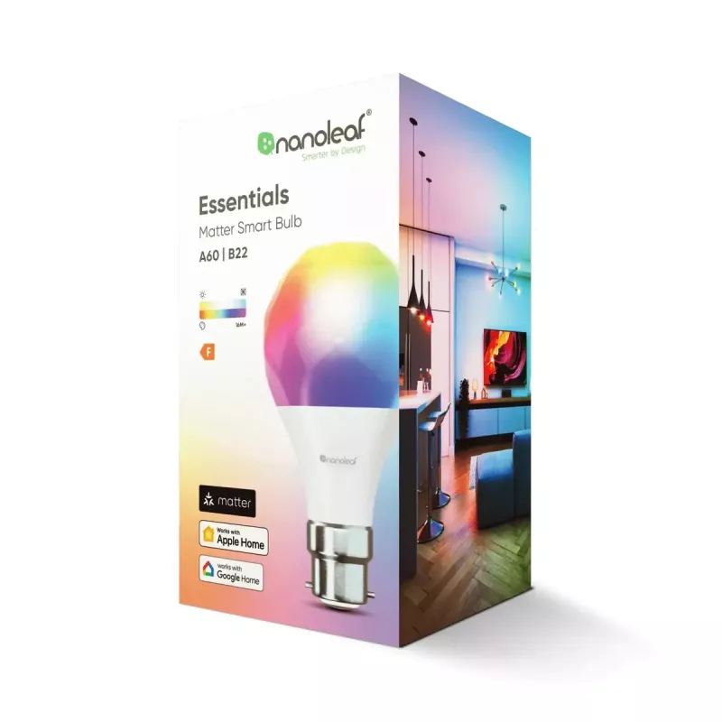 Lâmpada LED inteligente Nanoleaf Essentials A60 B22 Matter 9W 806 lm RGBCW 2700–6500K