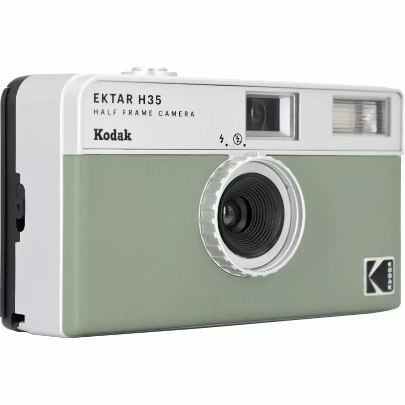 Máquina fotográfica de filme 35 mm Kodak EKTAR H35 Sage RK0103 — formato de filme 35 mm, controlo manual