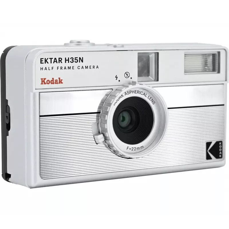Máquina fotográfica de filme Kodak EKTAR H35N Striped Silver 35mm