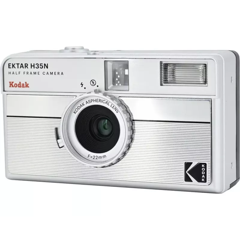 Máquina fotográfica de filme Kodak EKTAR H35N Striped Silver 35mm