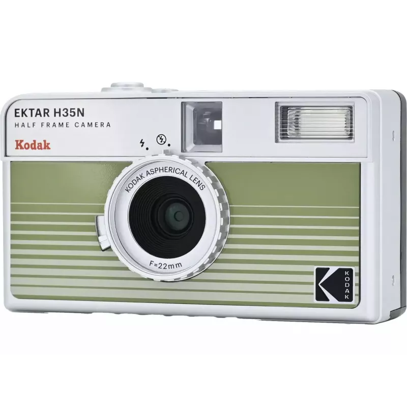 Kodak Ektar H35N câmara analógica, verde às riscas (RK0303)