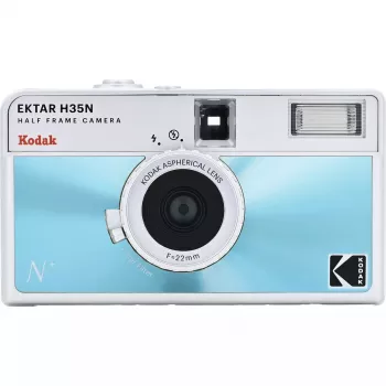 Máquina fotográfica de 35 mm Kodak EKTAR H35N Glazed Blue — Point-and-Shoot, objetiva fixa