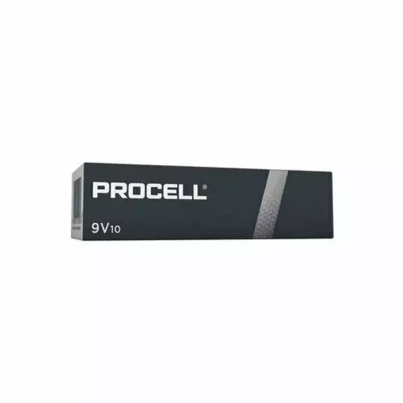 Pilha alcalina 9V Duracell MN1604 Procell (6LR61) – embalagem mínima de 10 unid.
