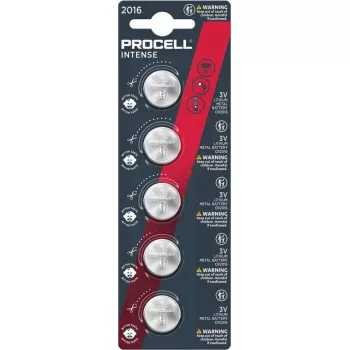 Pilha botão Duracell Procell CR2016 – lítio, 3V, pack de 5
