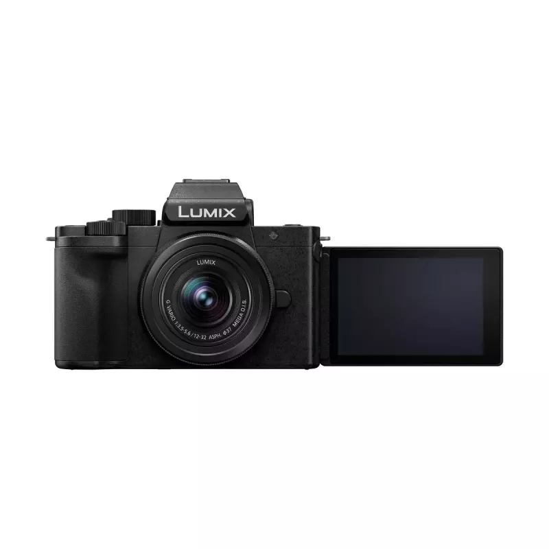 Panasonic Lumix DC-G100D kit de câmara preto com objetiva H-FS 12-32 e punho DMW-SHGR2