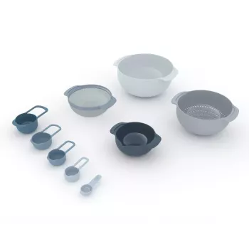 Conjunto Joseph Joseph Nest empilhável azul cinzento 4,5 L tigela 1,65 L escorredor
