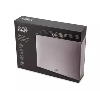 Joseph Joseph Folio Steel Conjunto de 4 tábuas de corte com estojo de aço, 60170