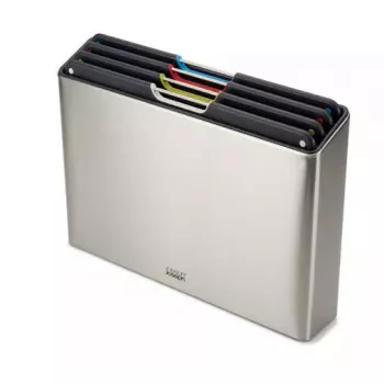 Joseph Joseph Folio Steel Conjunto de 4 tábuas de corte com estojo de aço, 60170