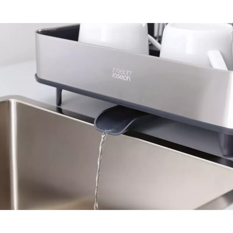 Escorredor de louça Joseph Joseph Extend Steel extensível preto aço inoxidável 527 mm