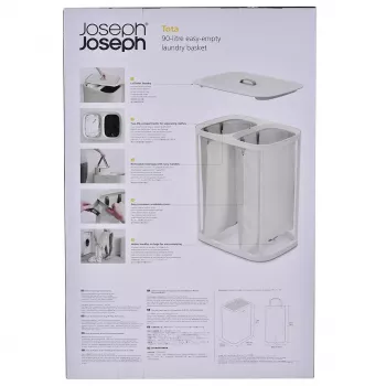 Cesto de roupa Joseph Joseph Tota 90L ecru — capacidade de 90 L, design durável