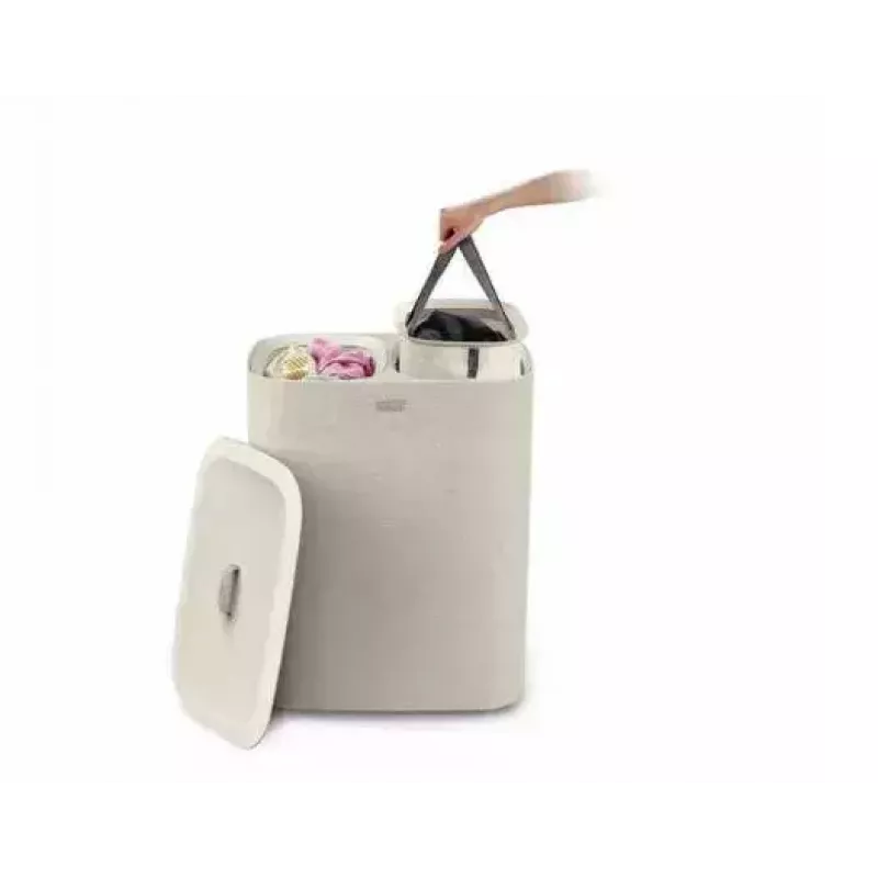 Cesto de roupa Joseph Joseph Tota 90L ecru — capacidade de 90 L, design durável