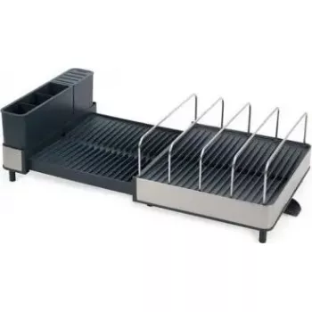 Escorredor de louça joseph joseph Extend Max Steel design compacto, escorredor dobrável para louça e talheres