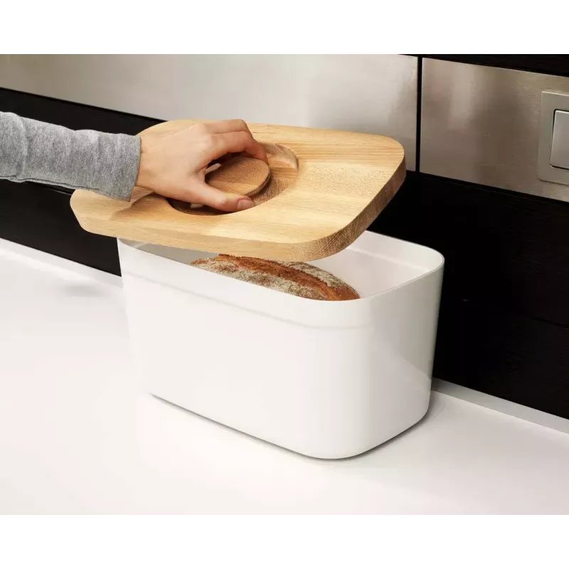 Caixa de pão Joseph Joseph Bread Bin retangular branco