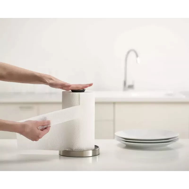 Suporte de papel de cozinha de mesa Joseph Joseph 85140 cinzento prateado redondo