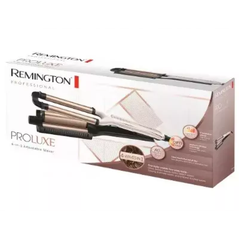 Modelador de caracóis automático Remington CI91AW — rosa-ouro/preto, cilindro em S, revestimento cerâmico, 150–210 °C, cabo giratório de 3 m