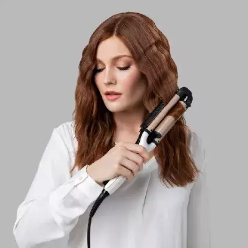 Modelador de caracóis automático Remington CI91AW — rosa-ouro/preto, cilindro em S, revestimento cerâmico, 150–210 °C, cabo giratório de 3 m