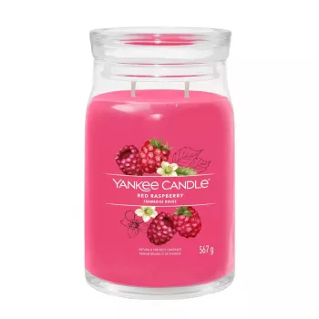 Vela Yankee Candle Cylinder Raspberry Crimson — altura 157 mm, diâmetro 93 mm, peso 567 g, 1 unid.