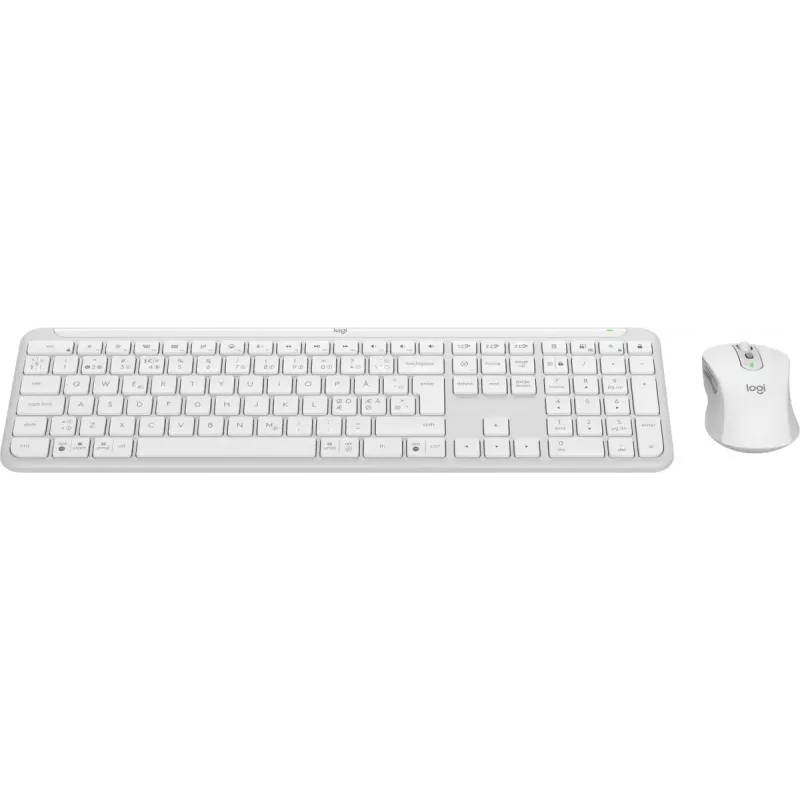 Teclado Logitech MK950 Signature slim com rato incluído escritório RF Wireless + Bluetooth QWERTY dinamarquês finlandês norueguês sueco branco