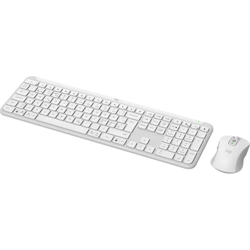 Teclado Logitech MK950 Signature slim com rato incluído escritório RF Wireless + Bluetooth QWERTY dinamarquês finlandês norueguês sueco branco