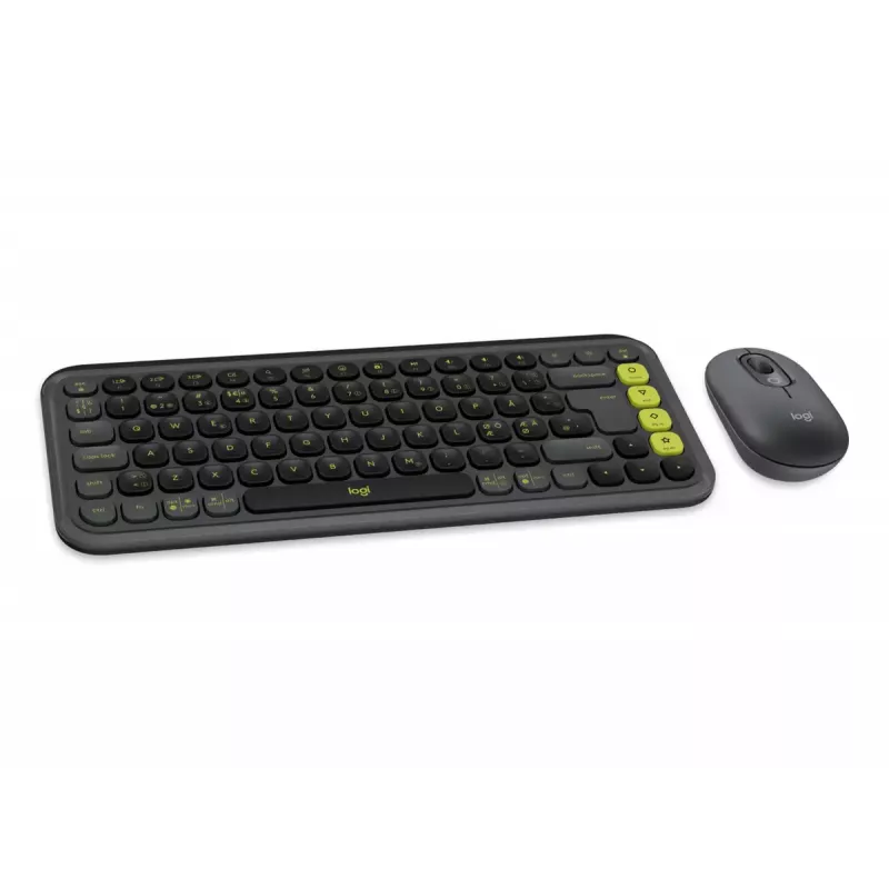 Conjunto de teclado e rato Logitech POP Icon QZERTY Bluetooth mini graphite verde