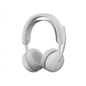 Headset Logitech Zone Wireless 2 ES — com fios e sem fios (Bluetooth), USB-C, supra-aural, cabo de 1,5 m, branco, 212 g
