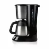 Máquina de café de filtro Domo DO709K — semiautomática, depósito de água de 1 L, jarra de 8 chávenas, LCD, aço inoxidável/preto