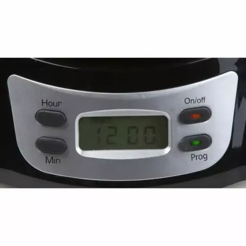 Máquina de café de filtro Domo DO709K — semiautomática, depósito de água de 1 L, jarra de 8 chávenas, LCD, aço inoxidável/preto